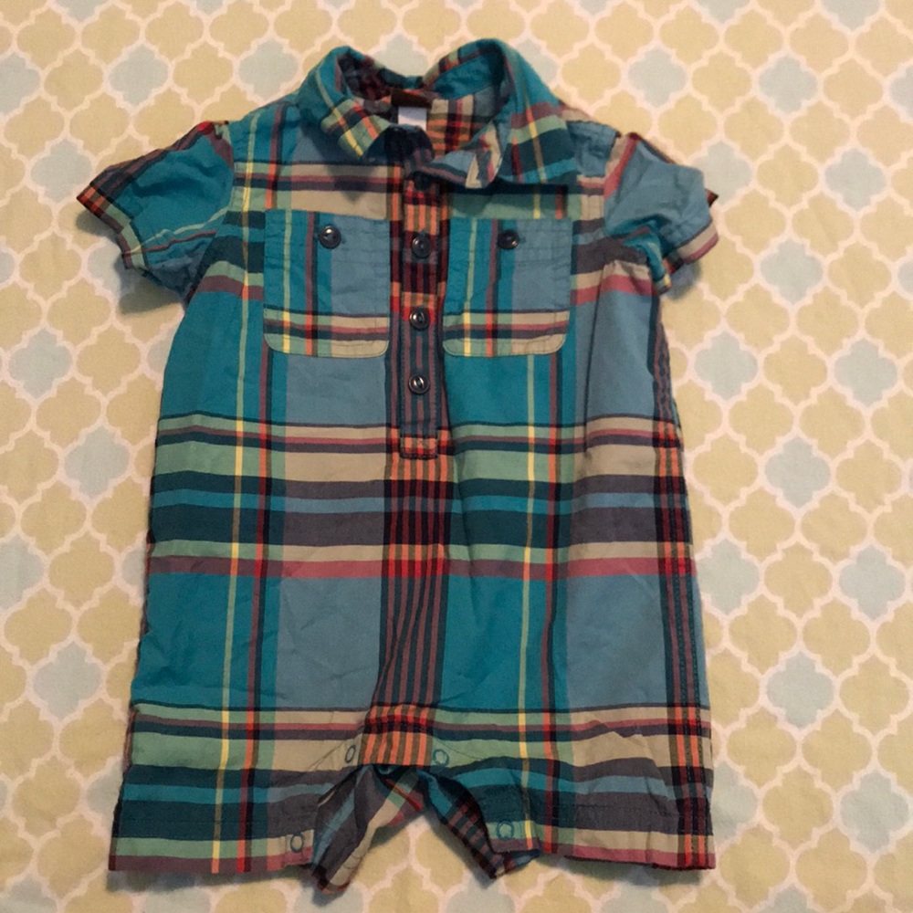 Tea Collection Plaid Romper